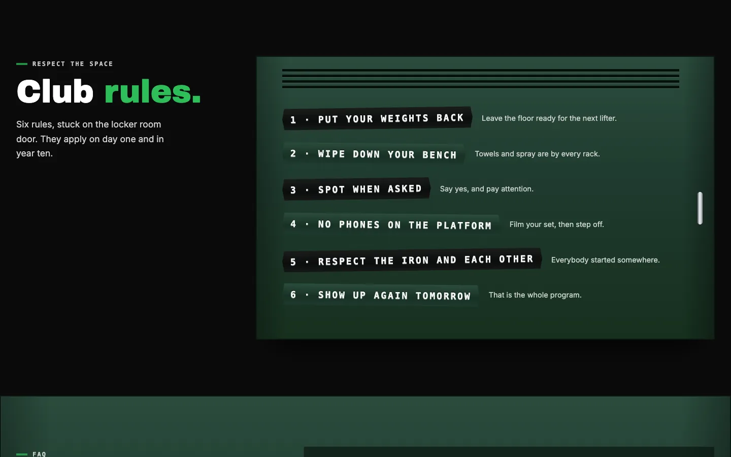 Locker: Club rules / label tape