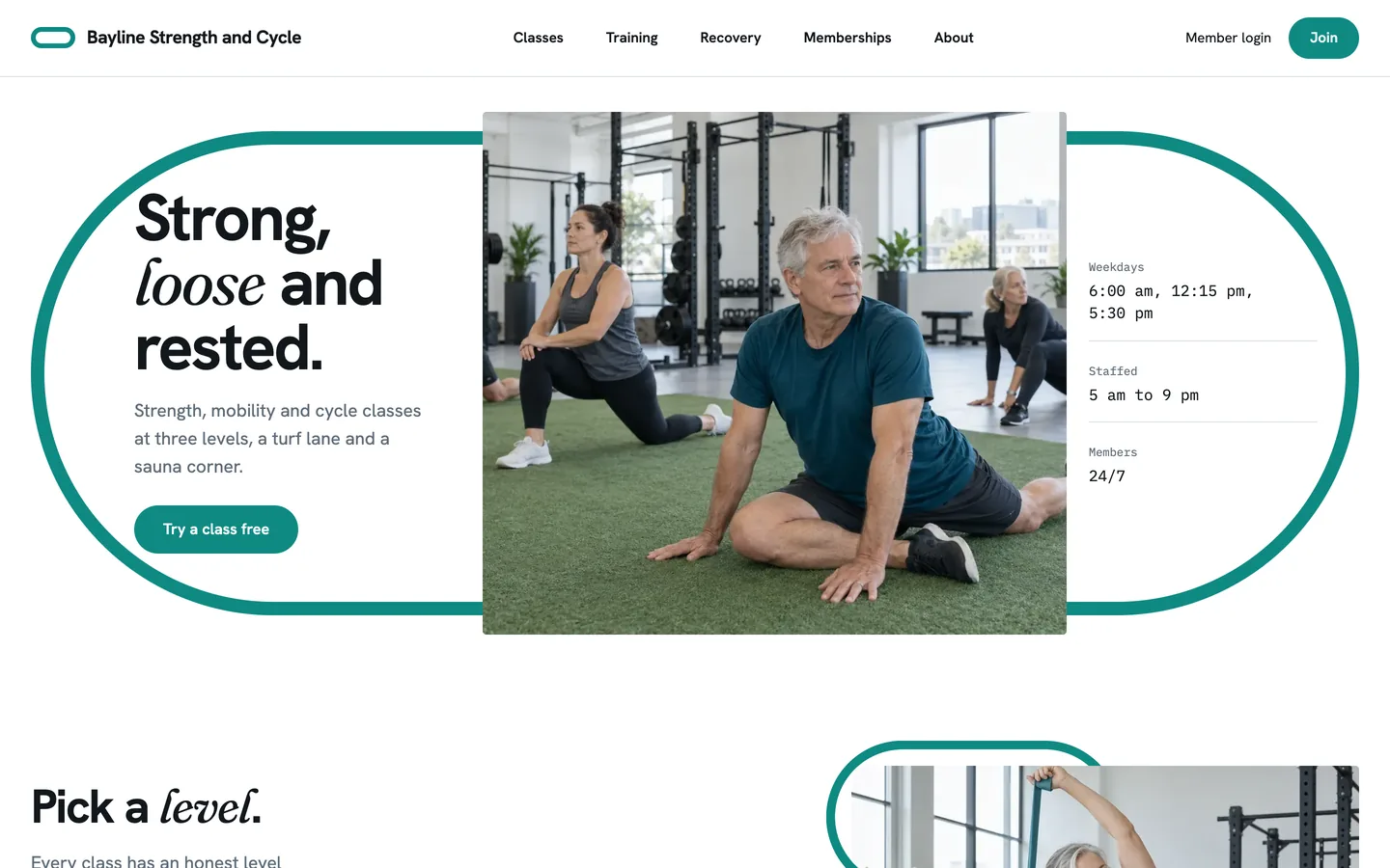 Loop website template homepage