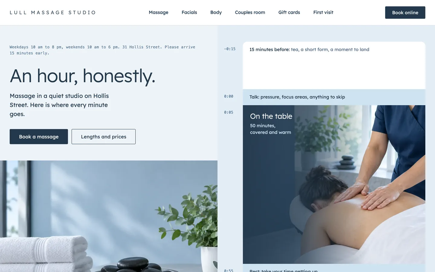 Lull website template homepage