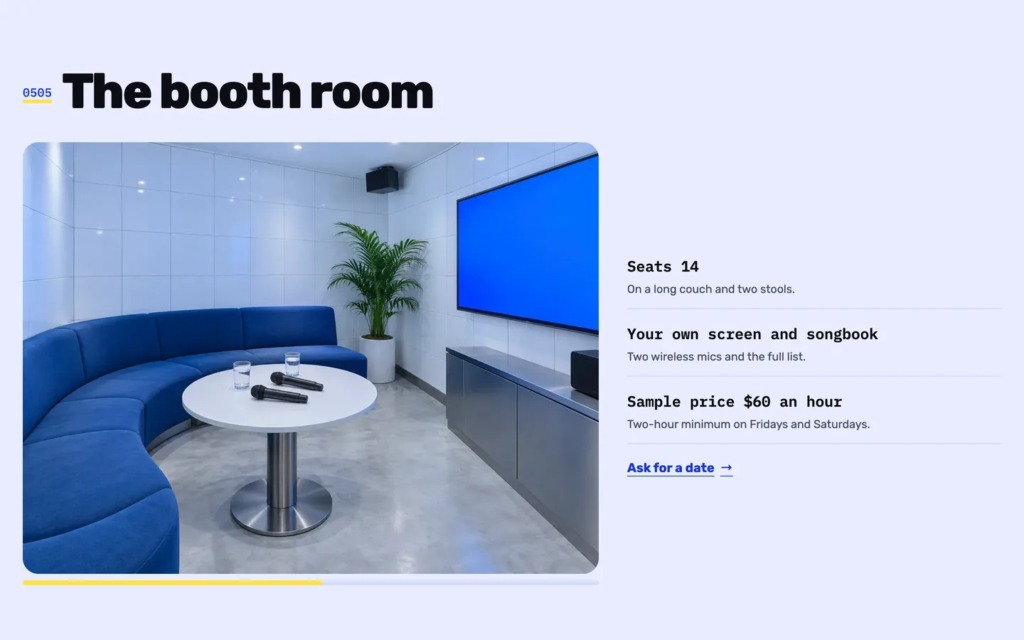 Lyric: The booth room