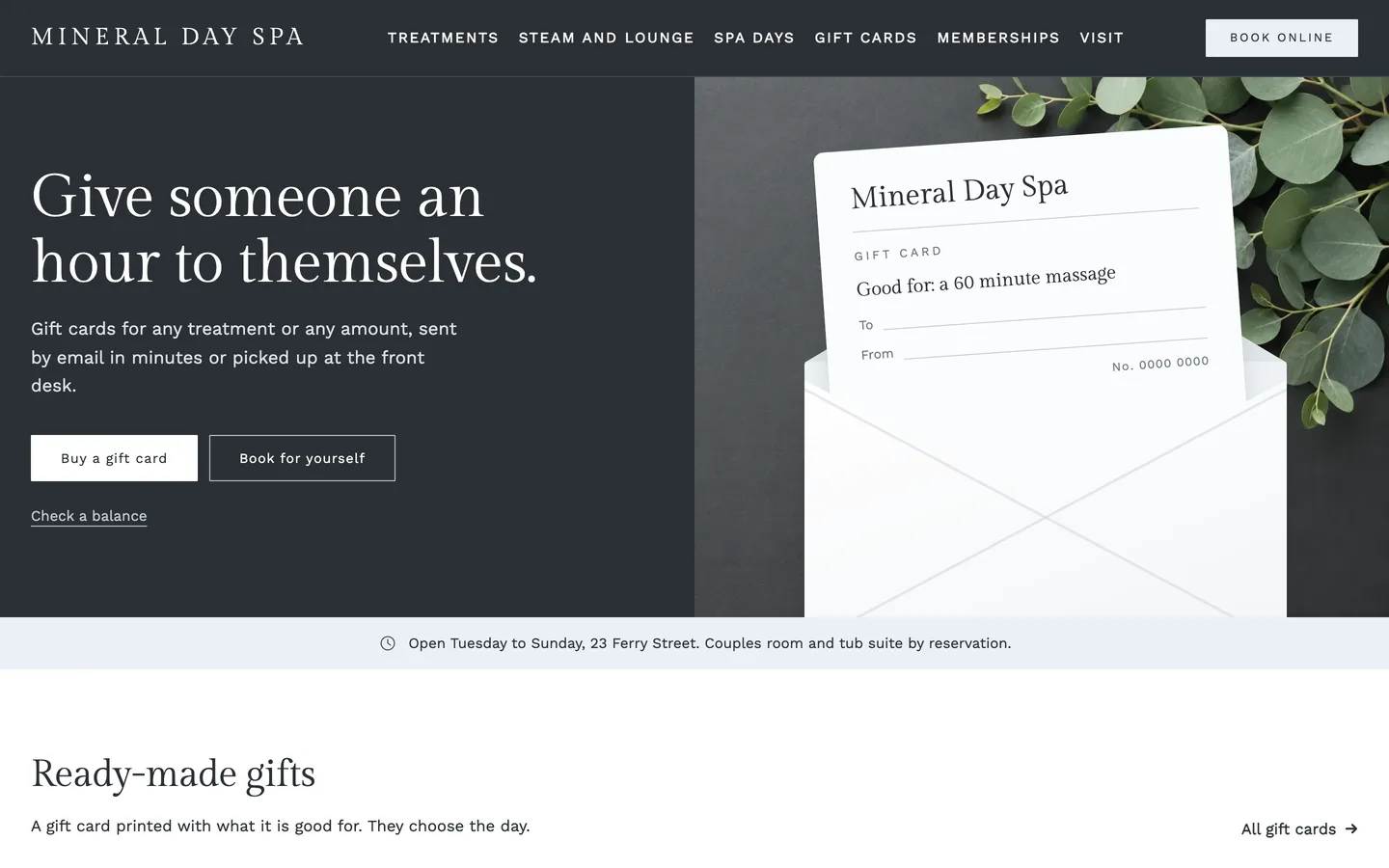 Mineral website template homepage