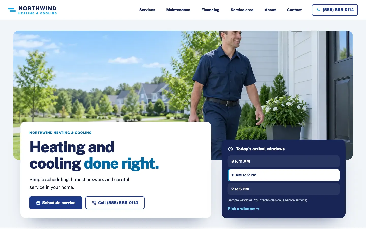 Northwind website template homepage