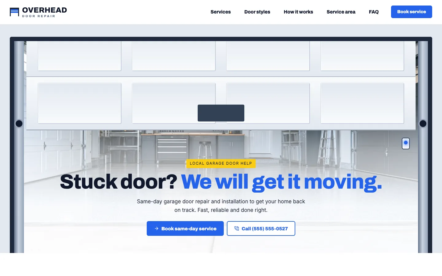 Overhead homepage running in Seedly Sites