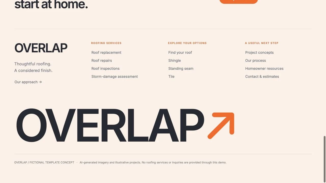 Overlap: Shared footer