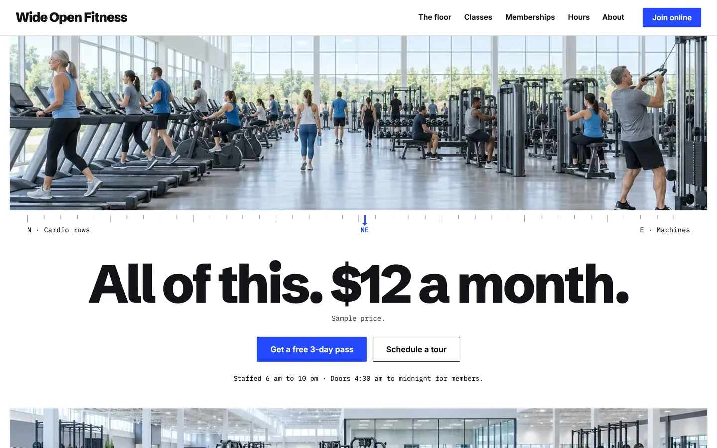 Panorama website template homepage