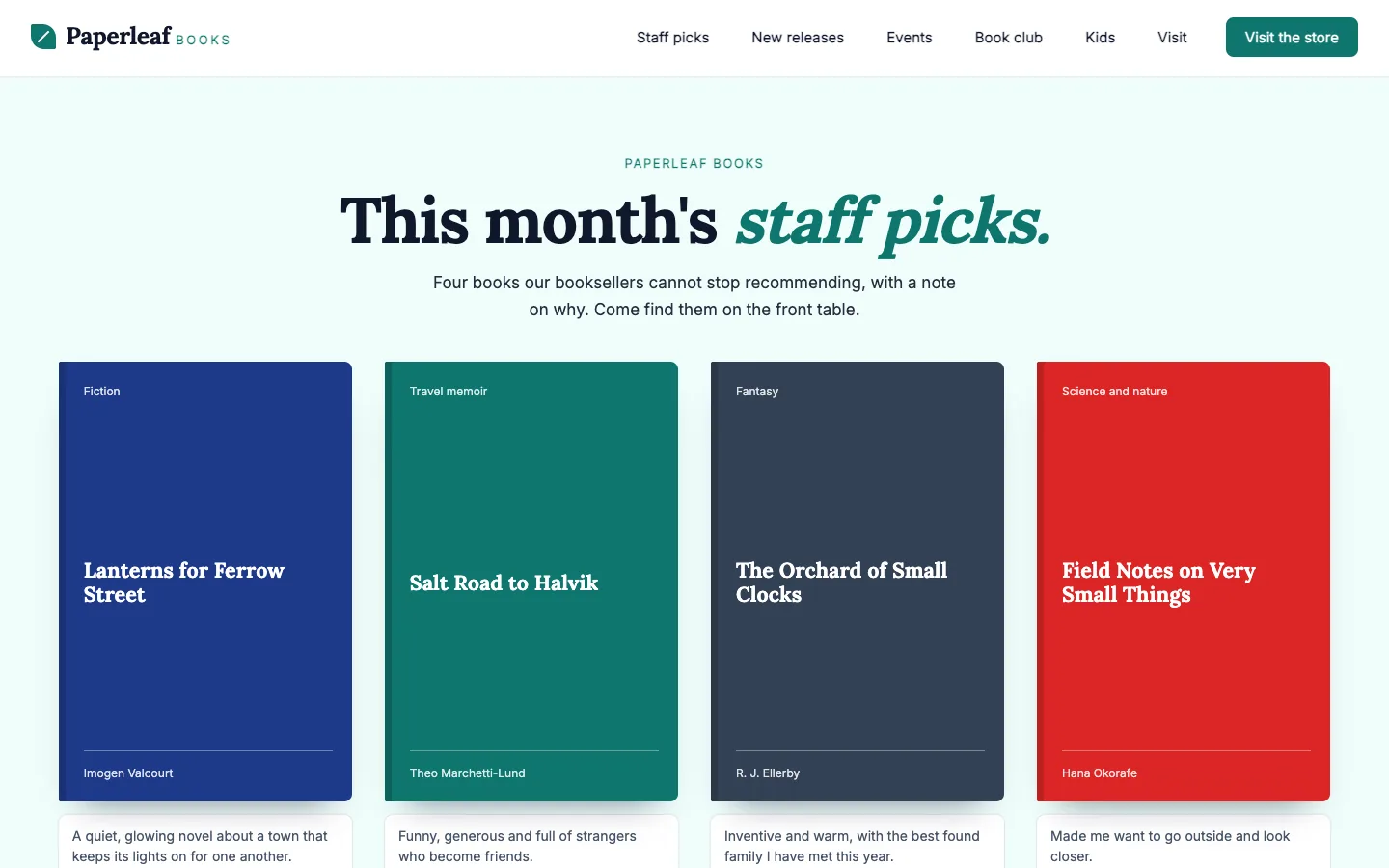 Paperleaf: Home / staff picks