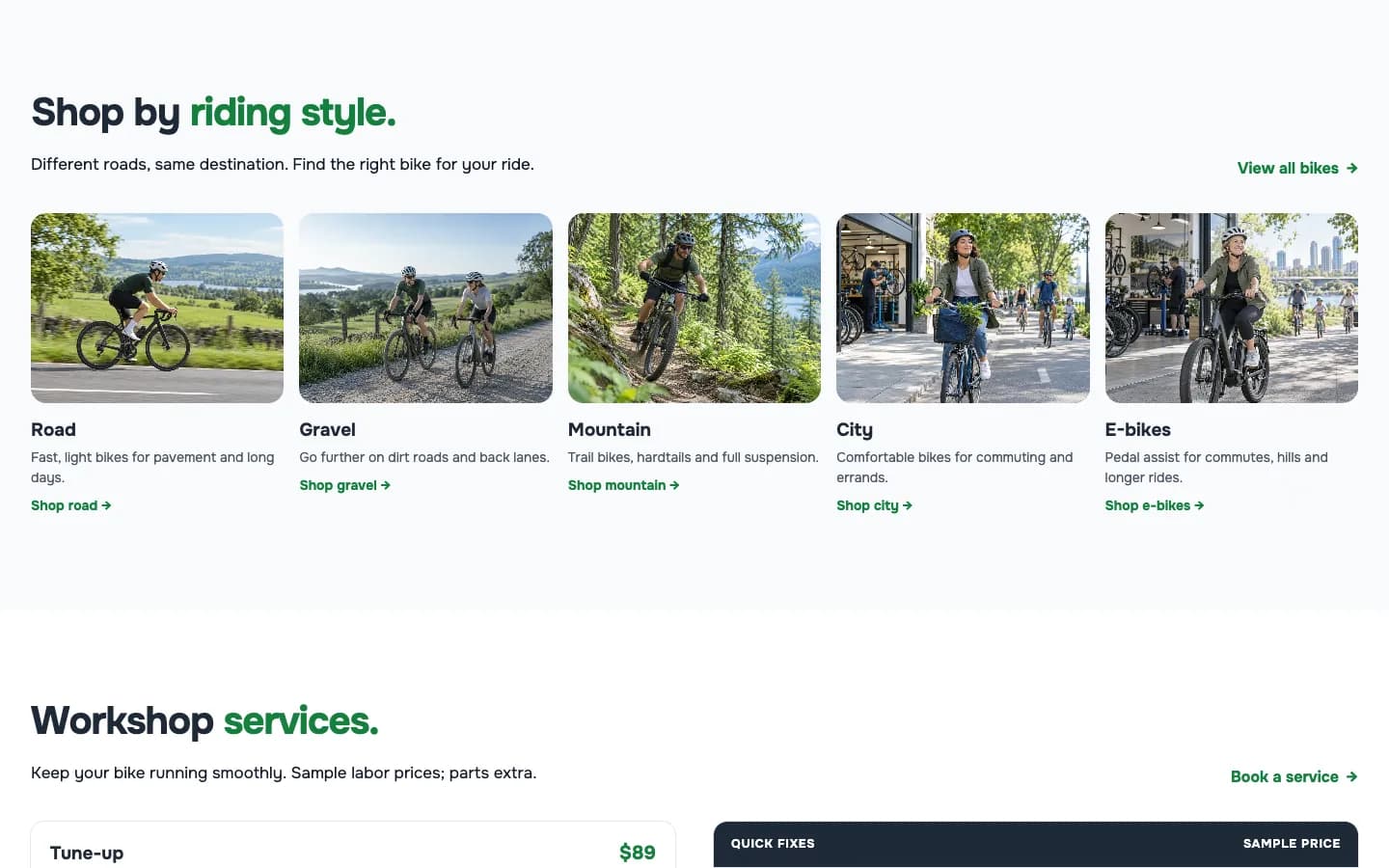Parkside: Shop by riding style