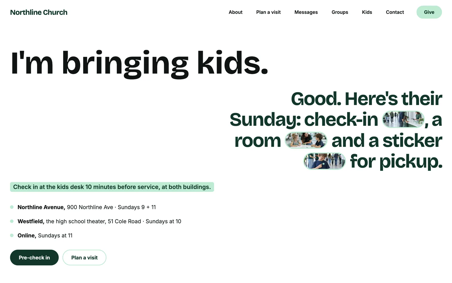 Phrase: Home / I'm bringing kids