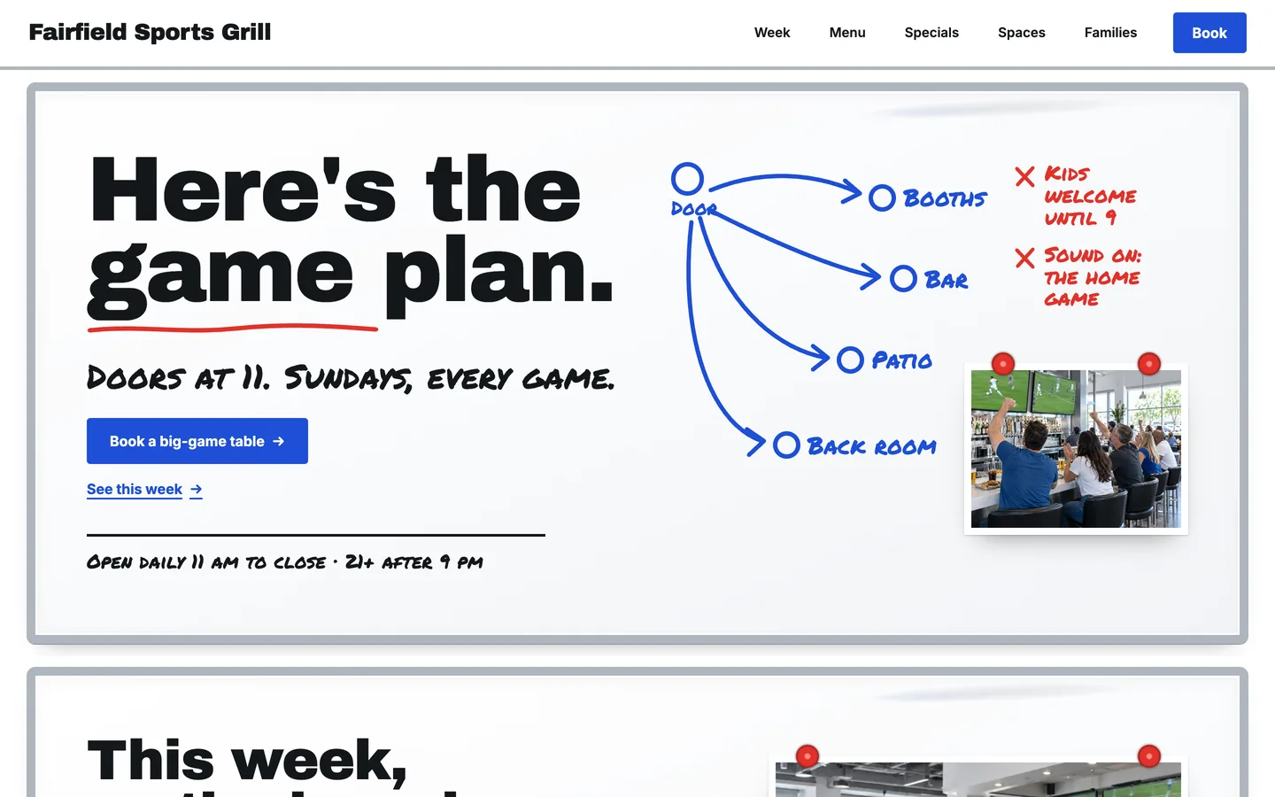 Playbook website template homepage