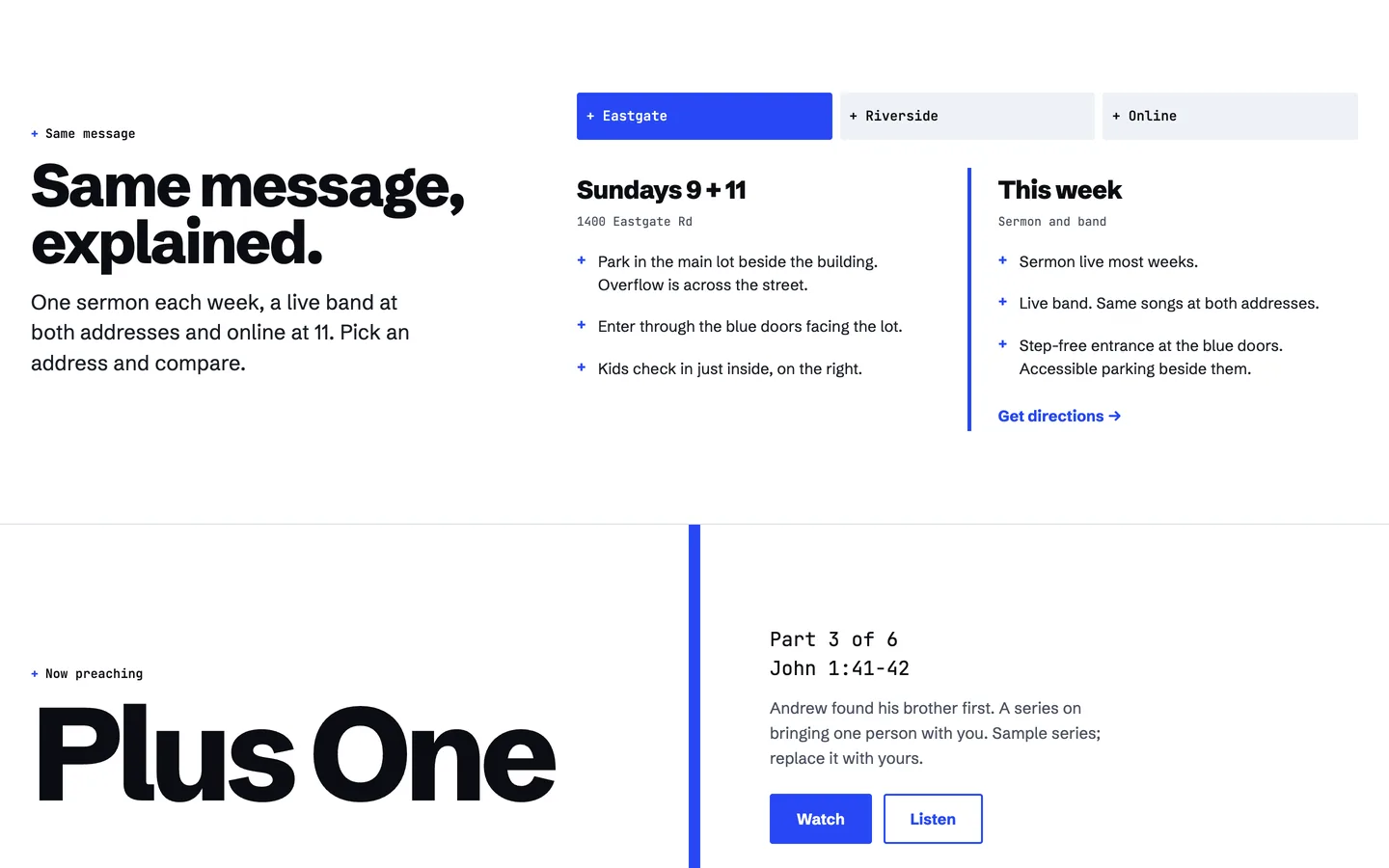 Plus: Same message, explained