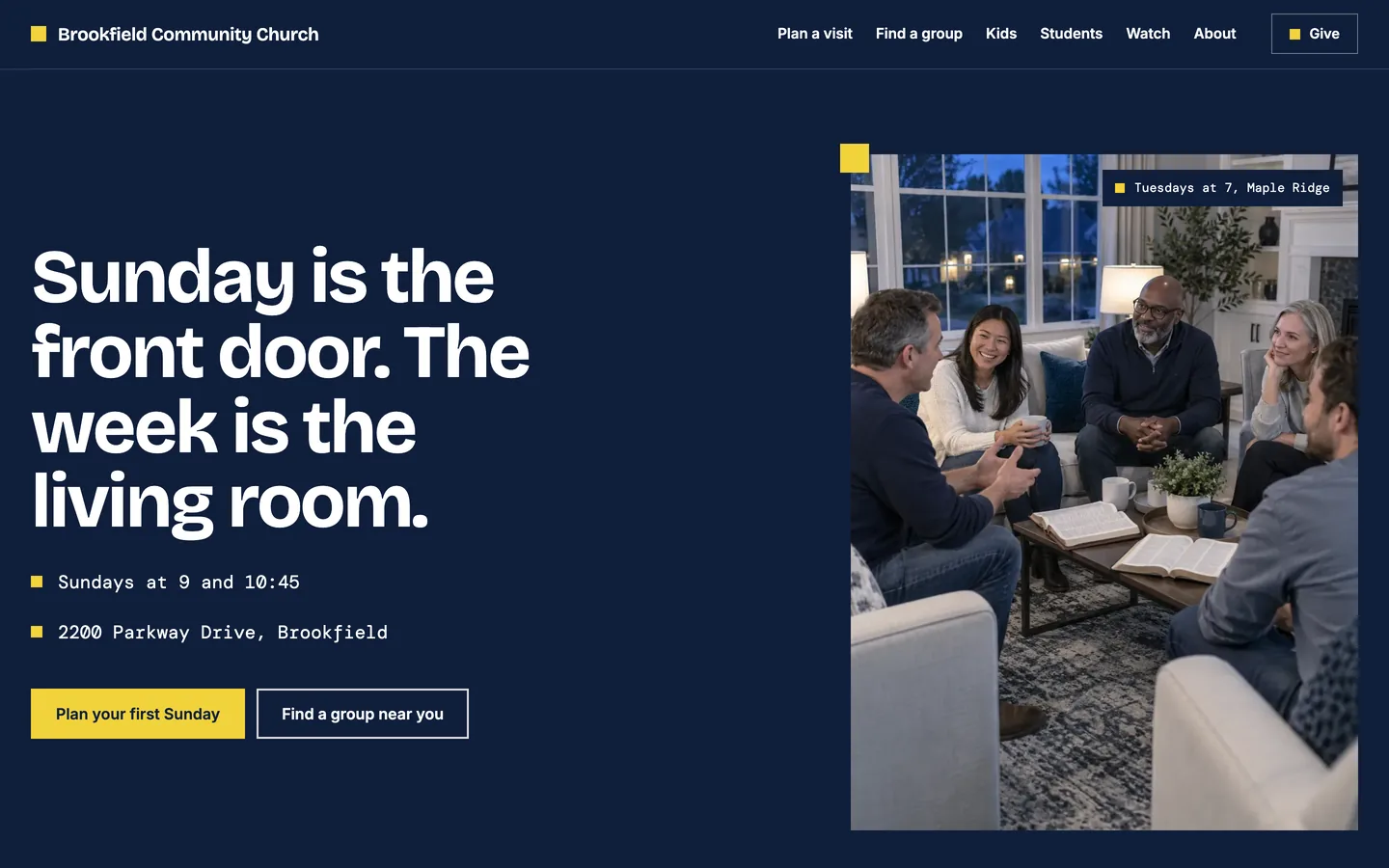 Porchlight website template homepage