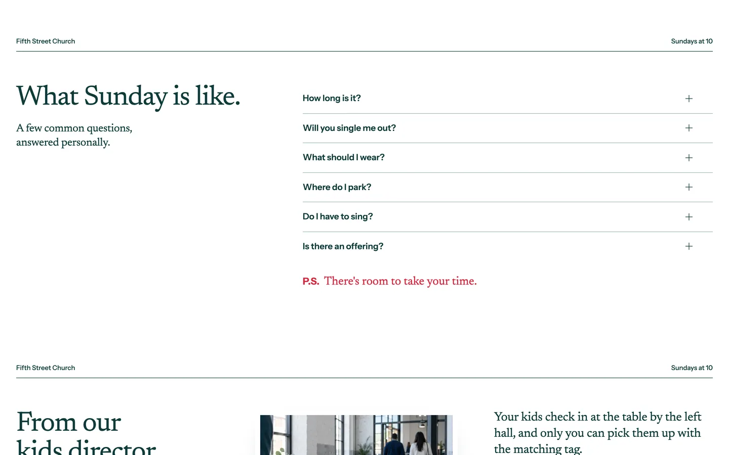 Postscript: What Sunday is like