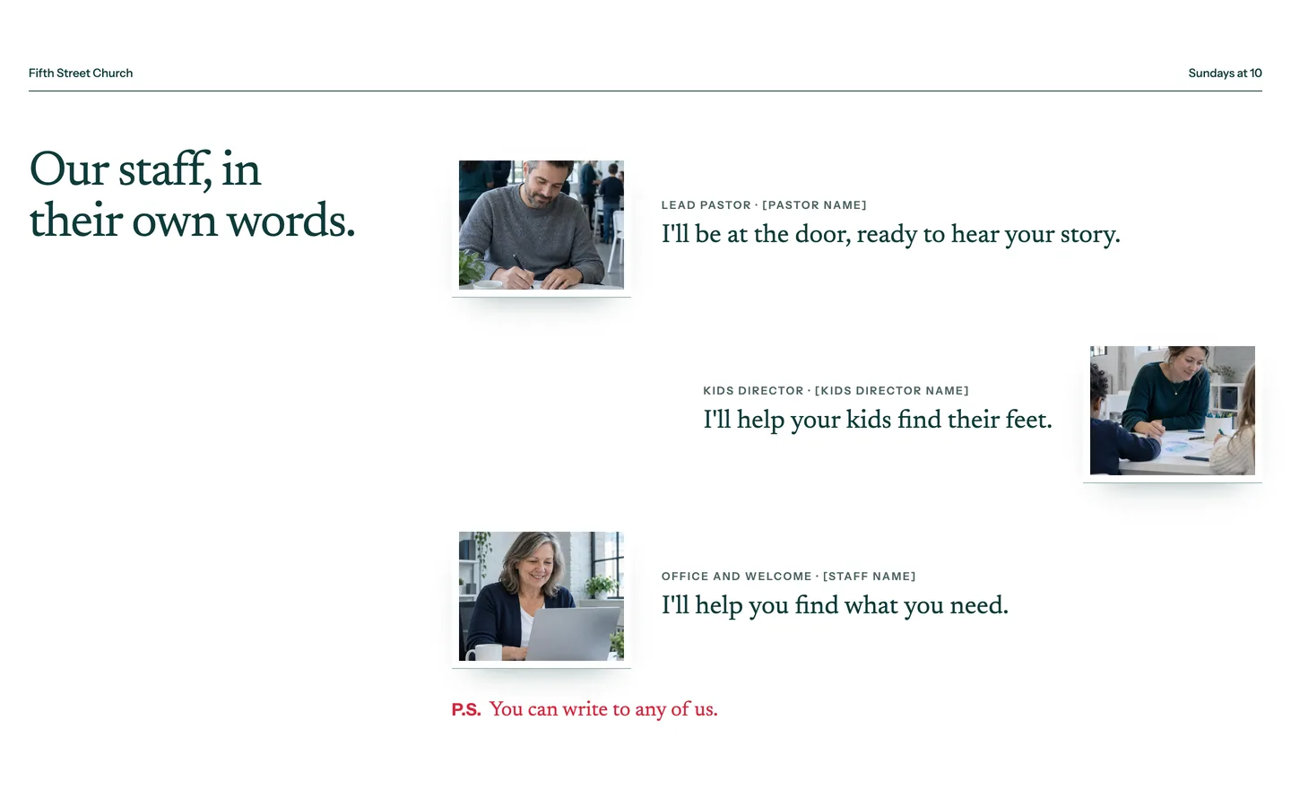 Postscript: Our staff, in their own words