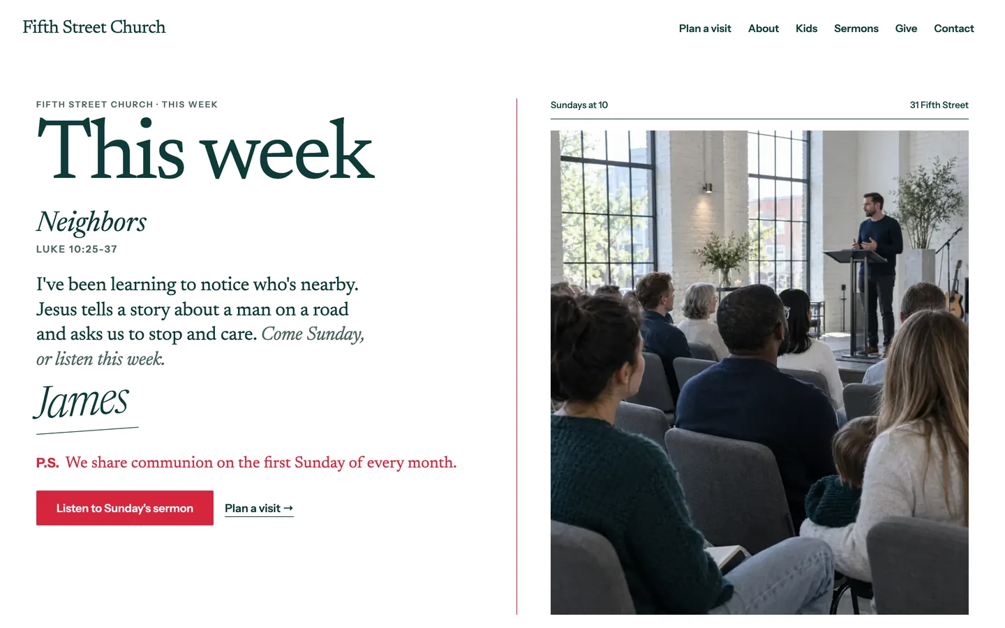 Postscript: Home / this week