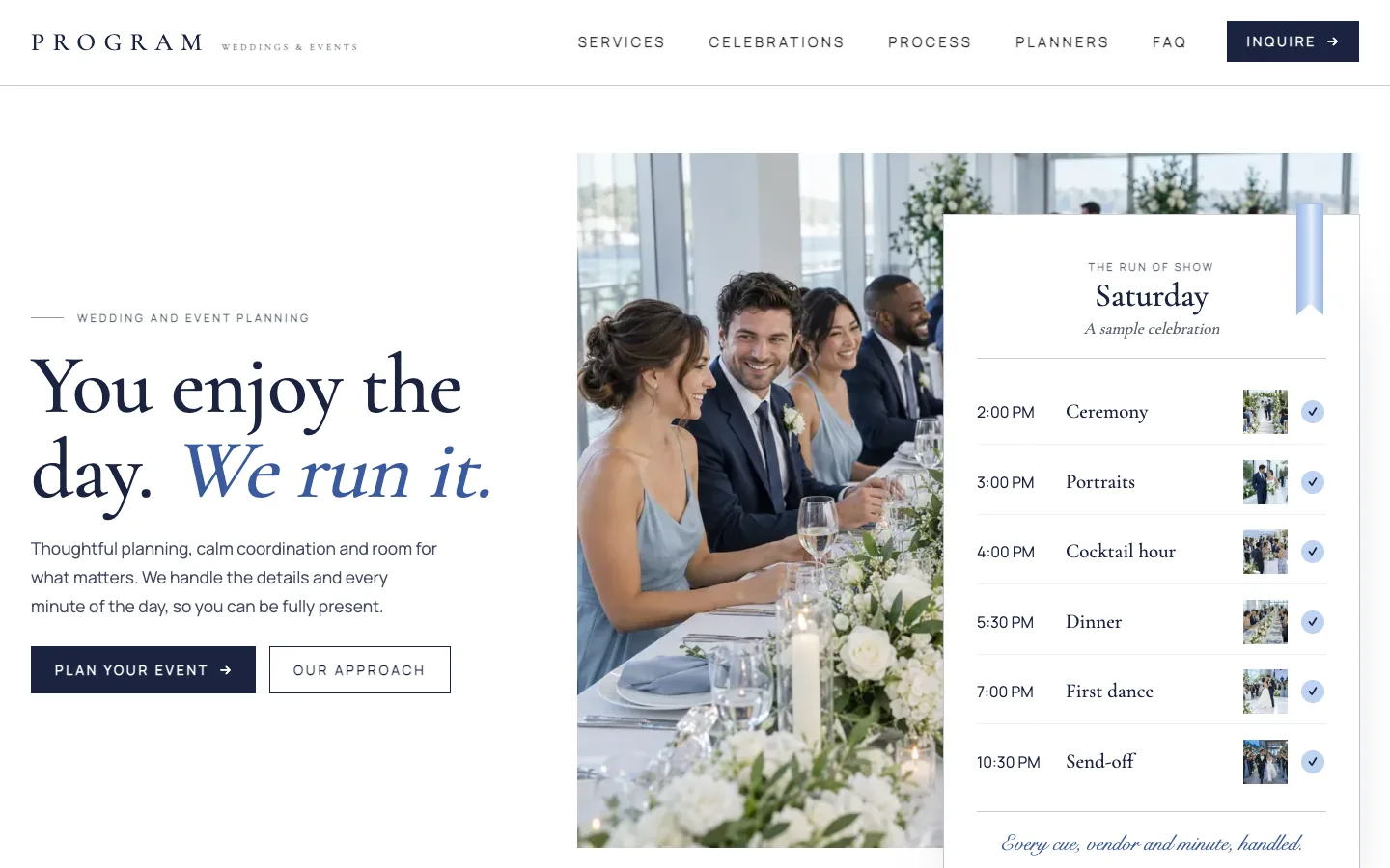 Program website template screenshot