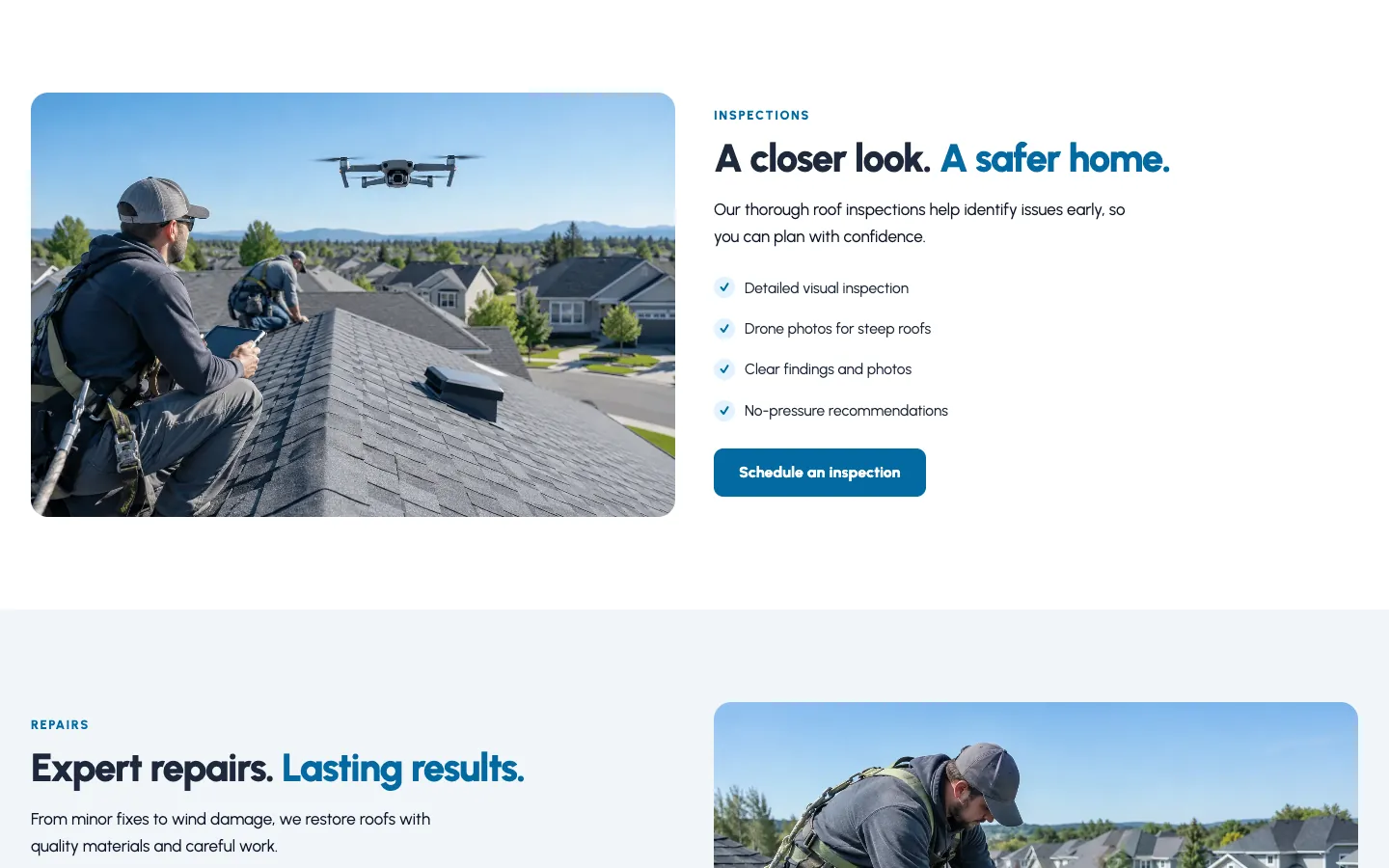 Ridgeline: Roof inspections