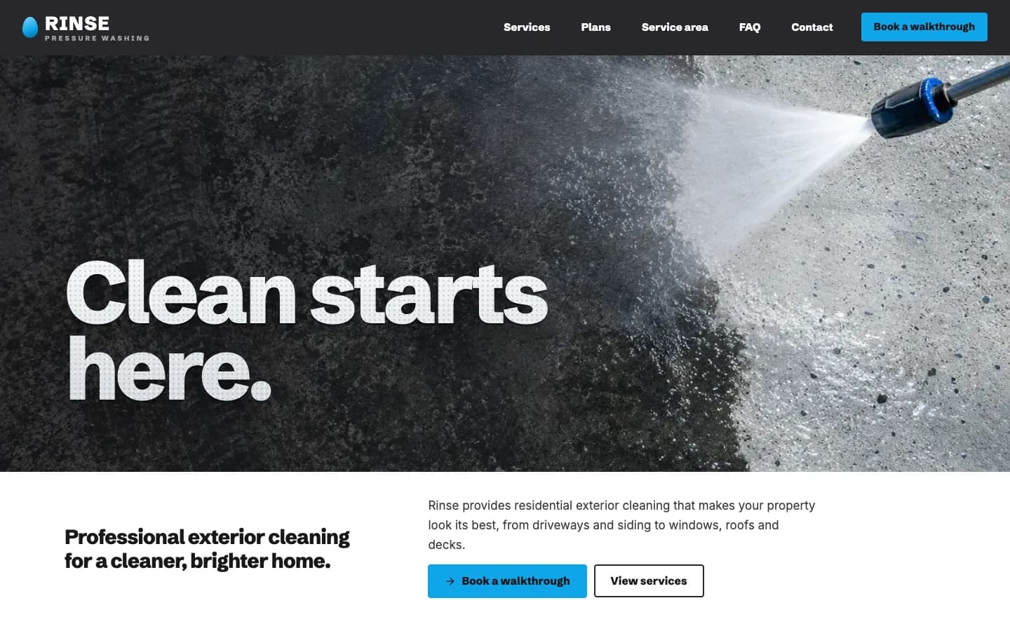 Rinse homepage running in Seedly Sites