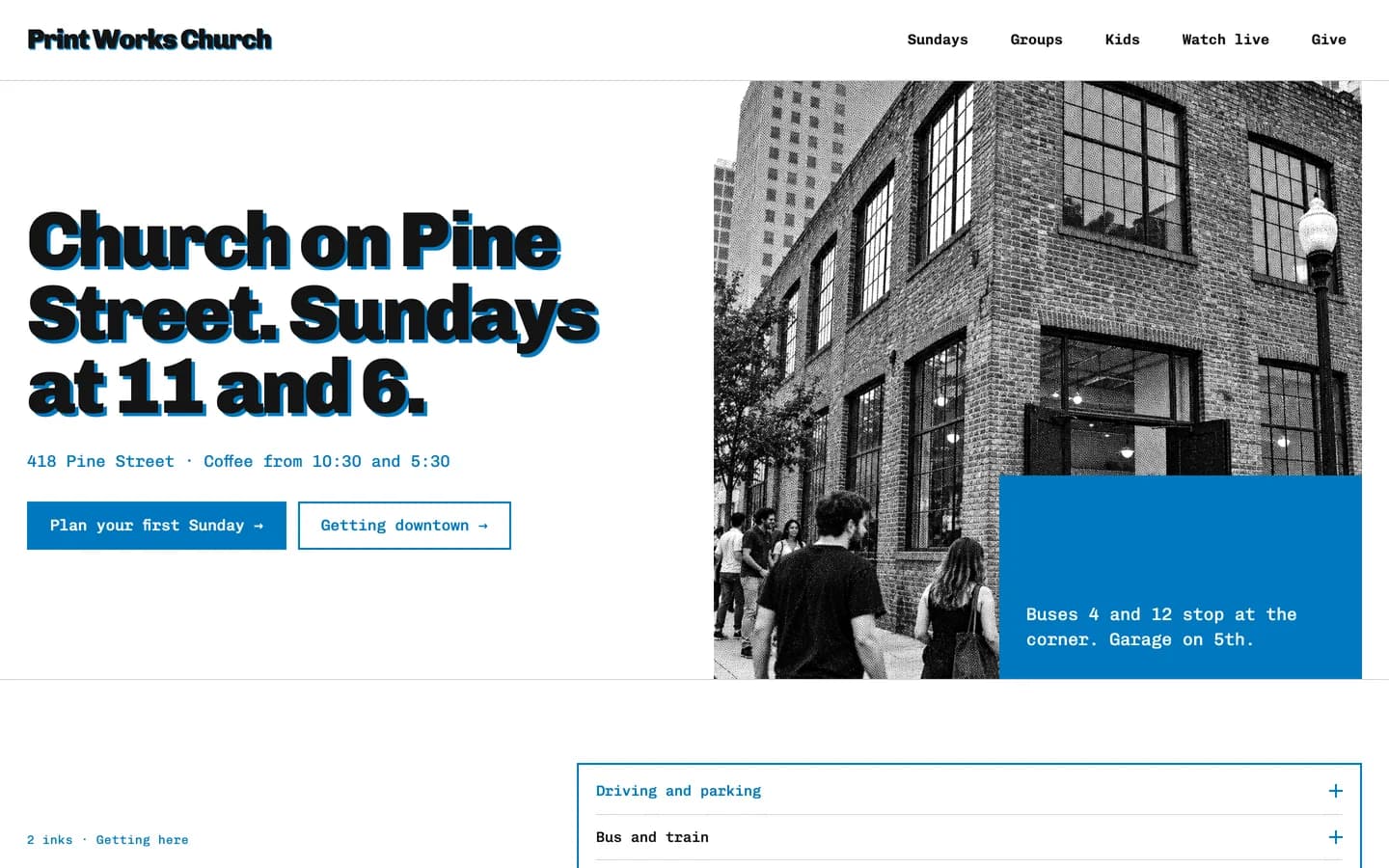 Riso website template homepage