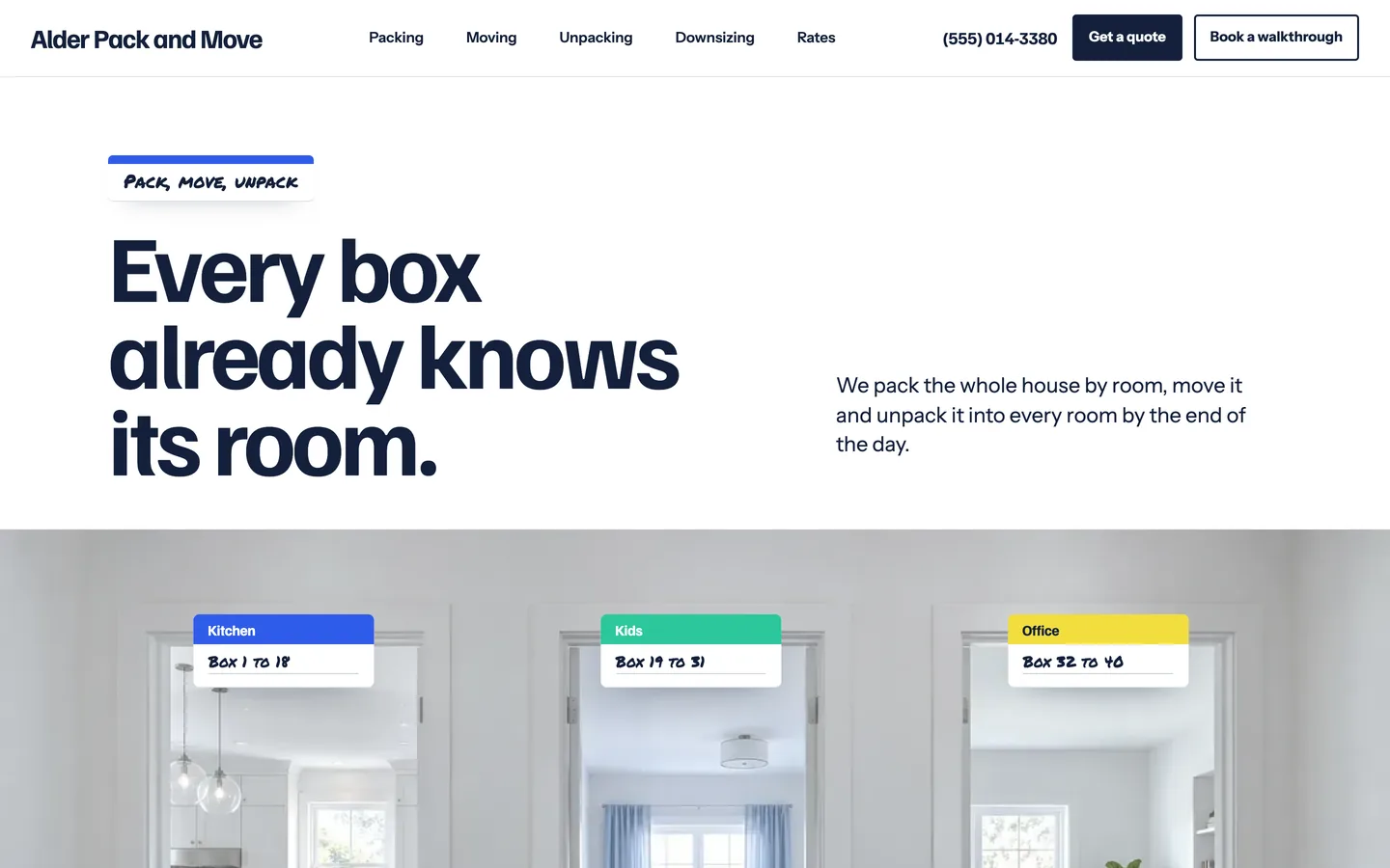 Roomcode website template homepage