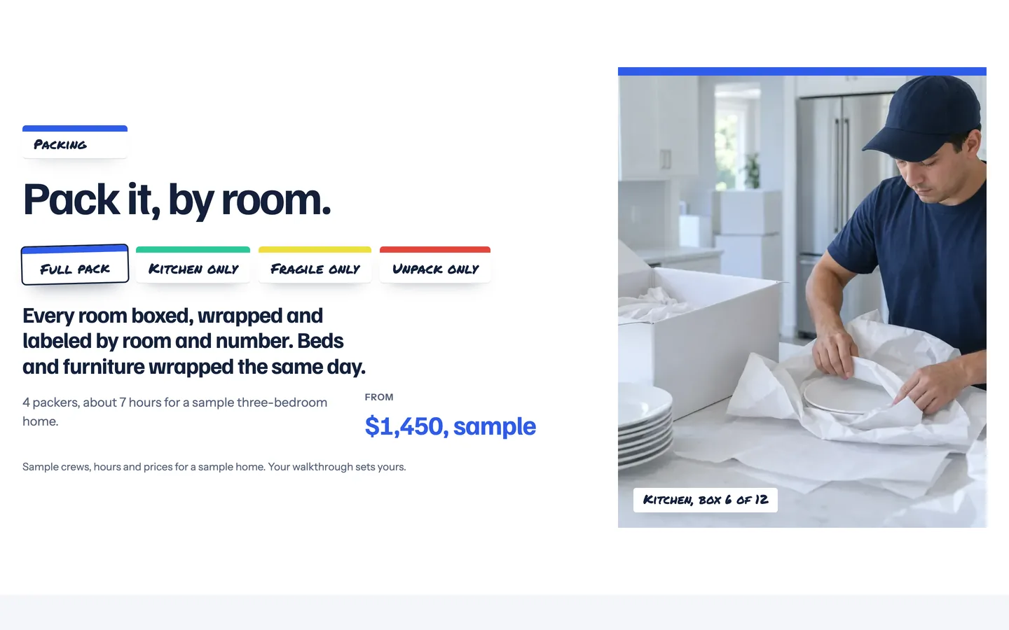 Roomcode: Pack it, by room