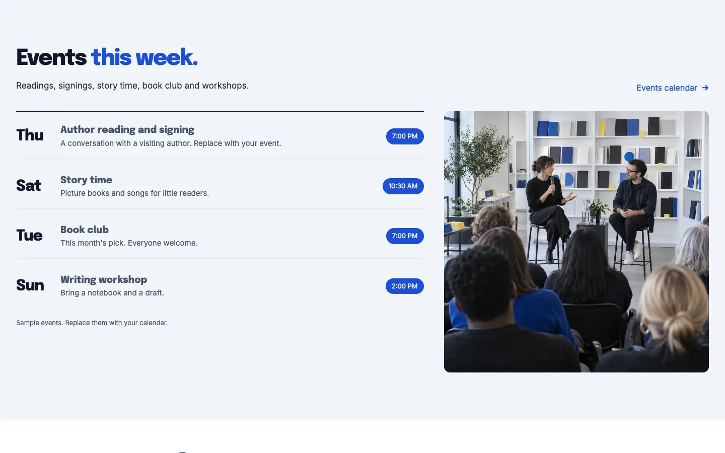 Shelftalk: Events this week