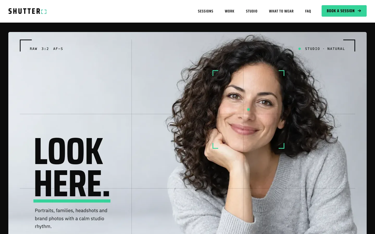 Shutter homepage running in Seedly Sites