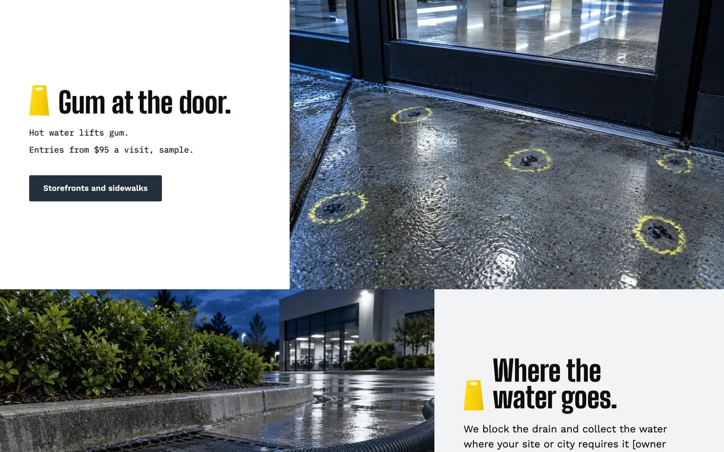 Sidewalk: Gum at the door