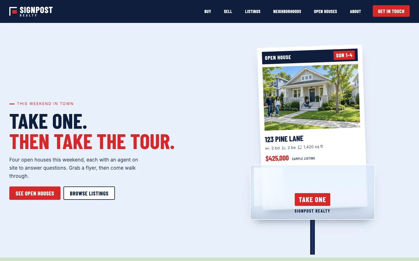 Signpost: Home / open house flyer box