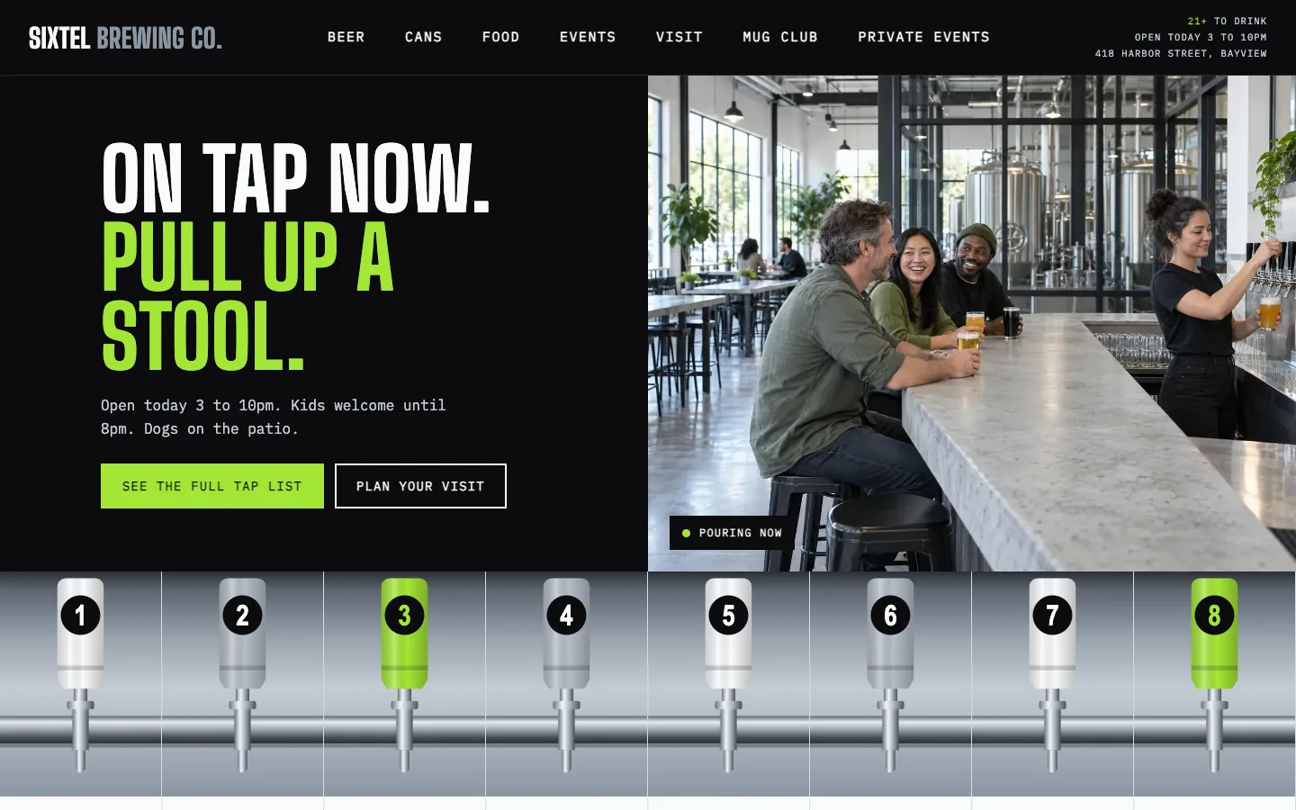 Sixtel website template homepage