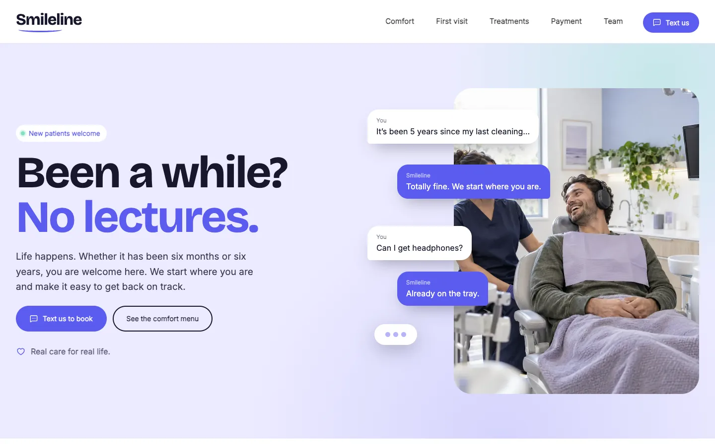 Smileline homepage running in Seedly Sites