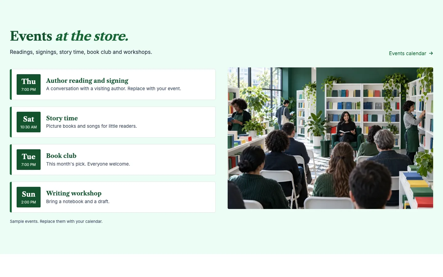 Spine: Events at the store