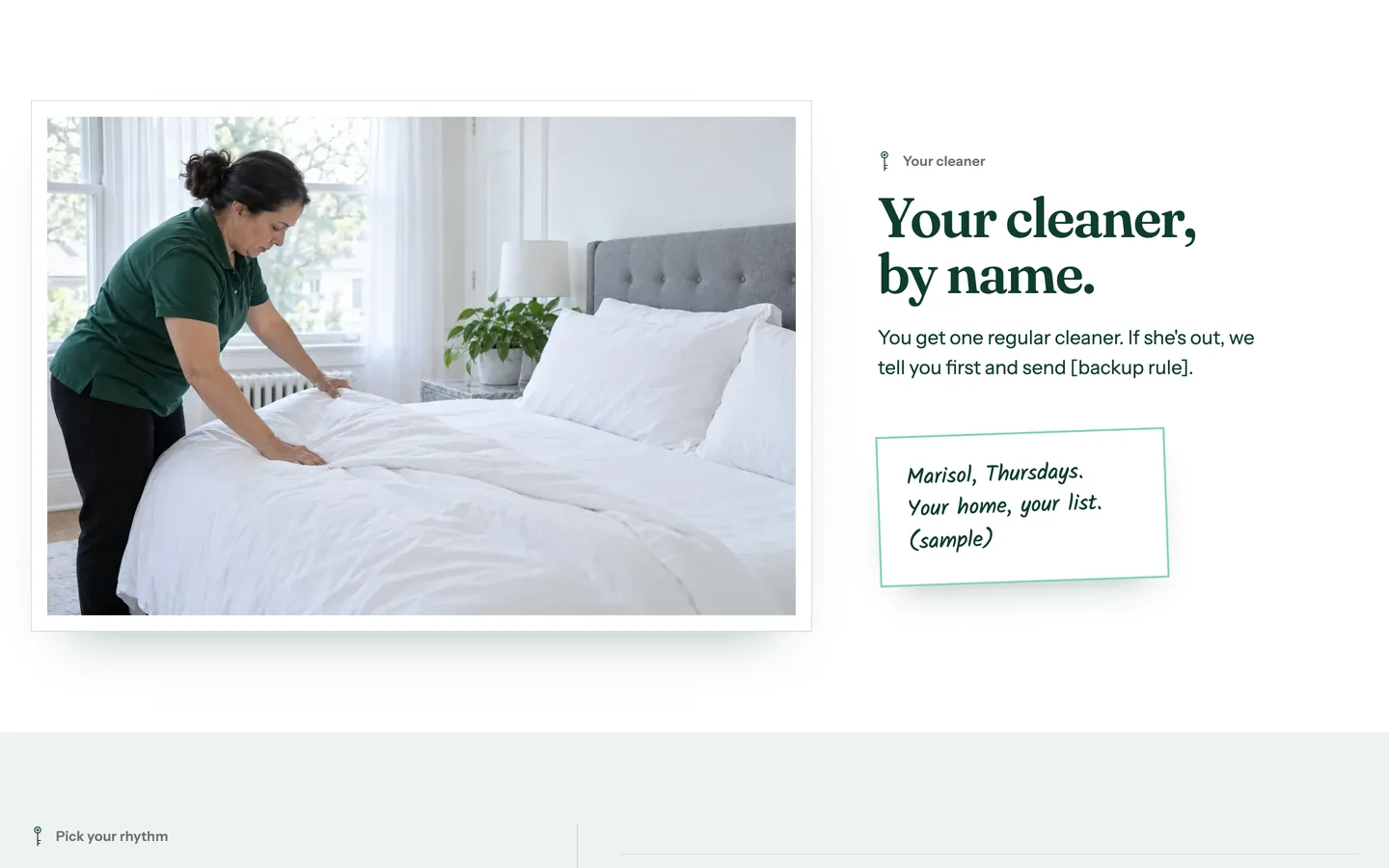 Standing: Your cleaner, by name