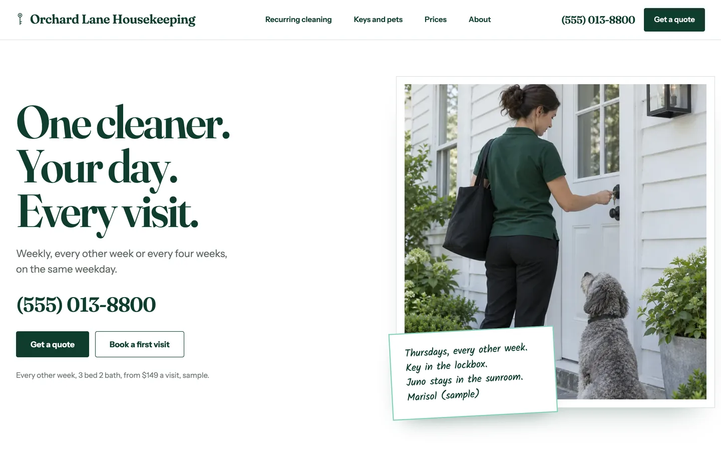 Standing: Homepage