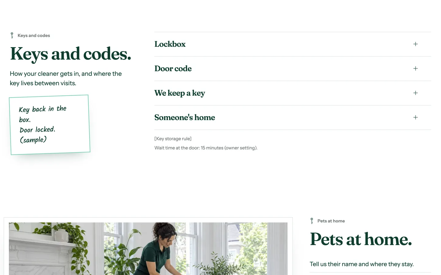 Standing: Keys and codes