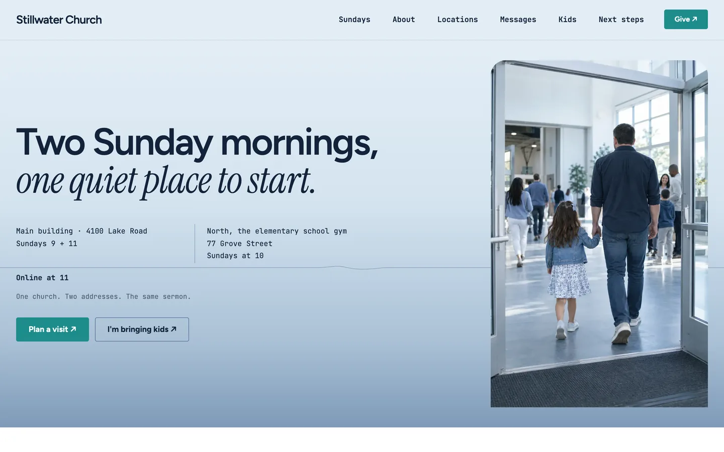 Stillwater website template homepage