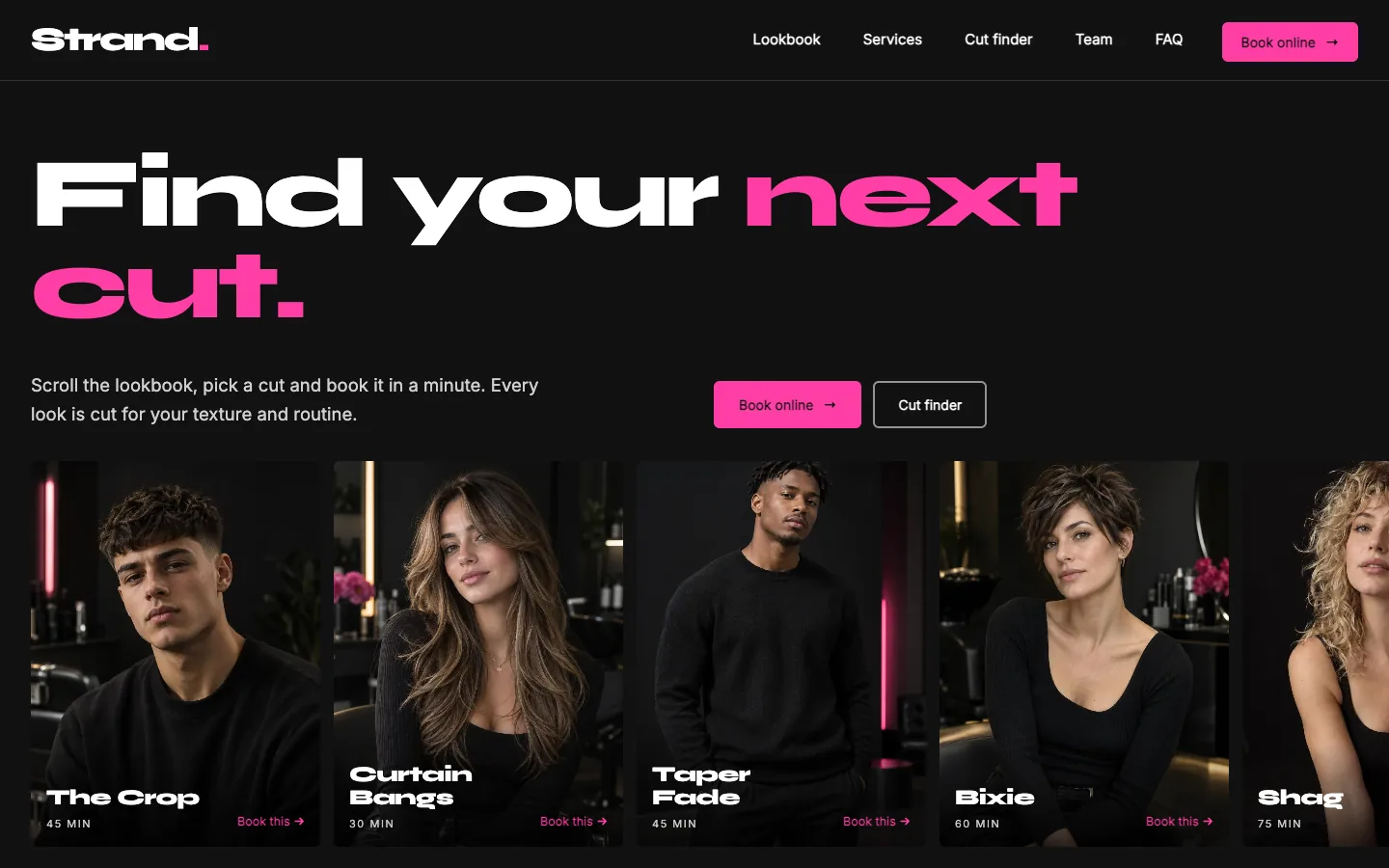 Strand homepage running in Seedly Sites