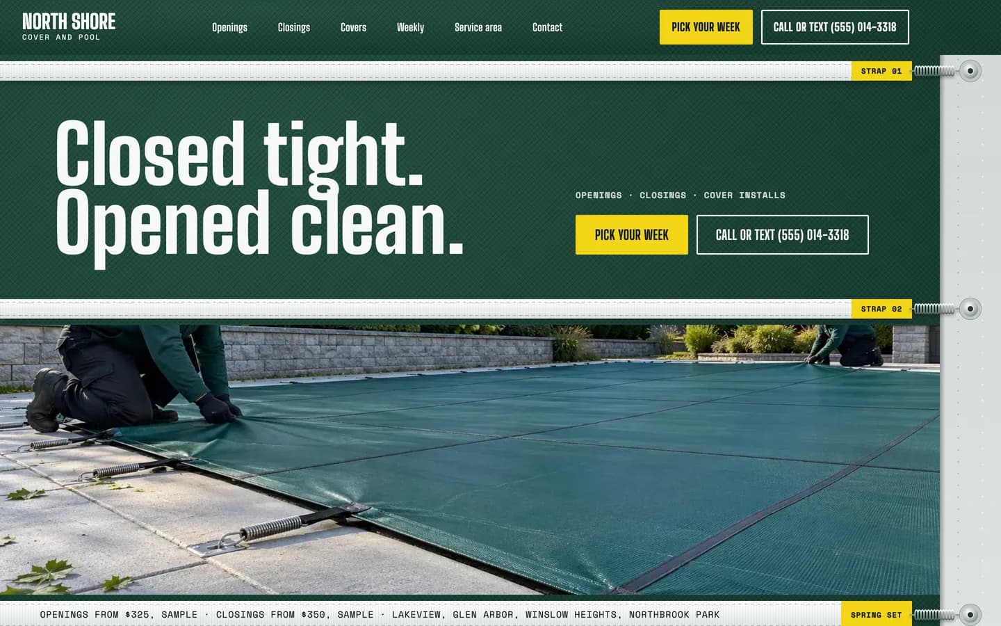 Taut website template homepage