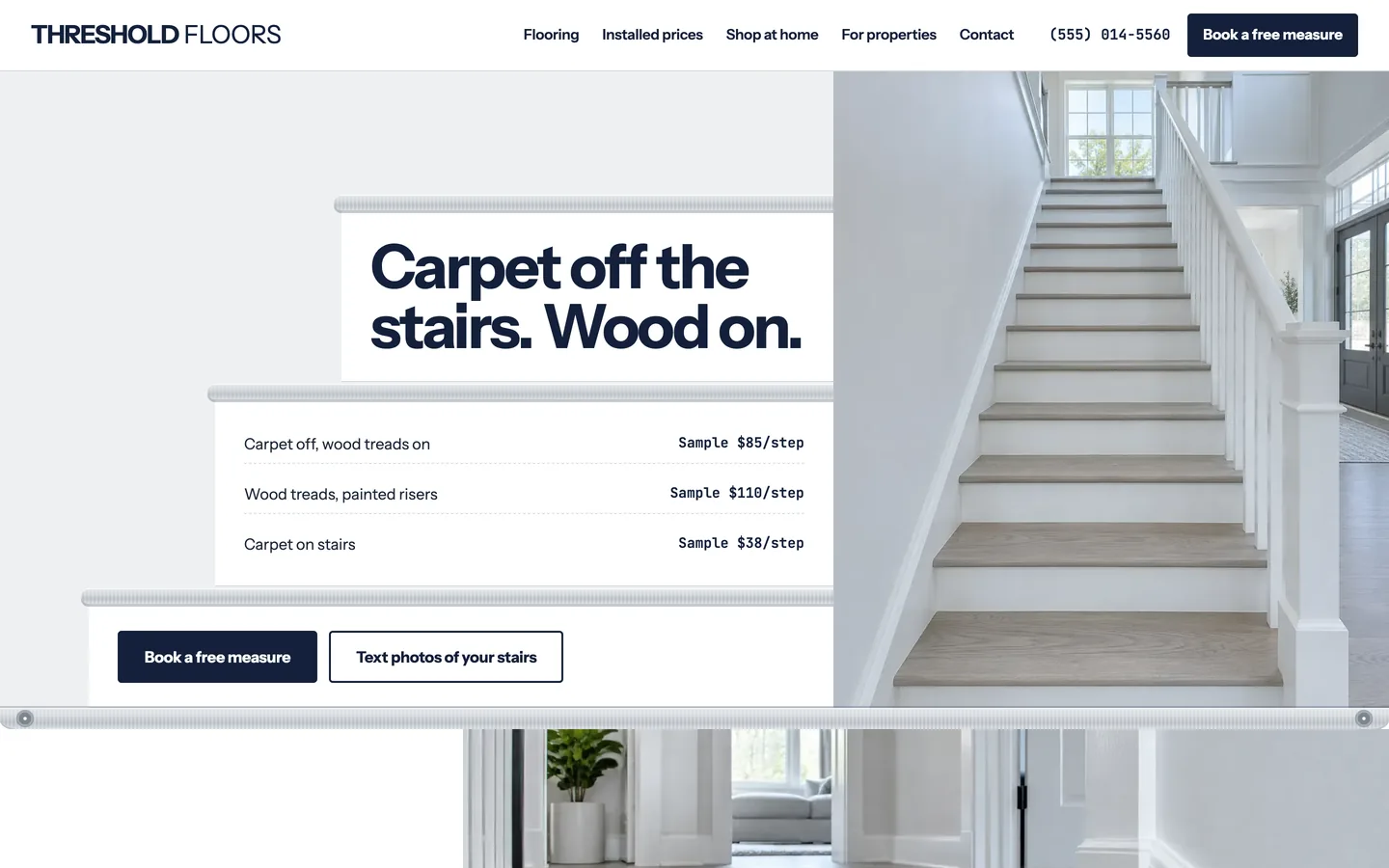 Threshold: Home / carpet off the stairs