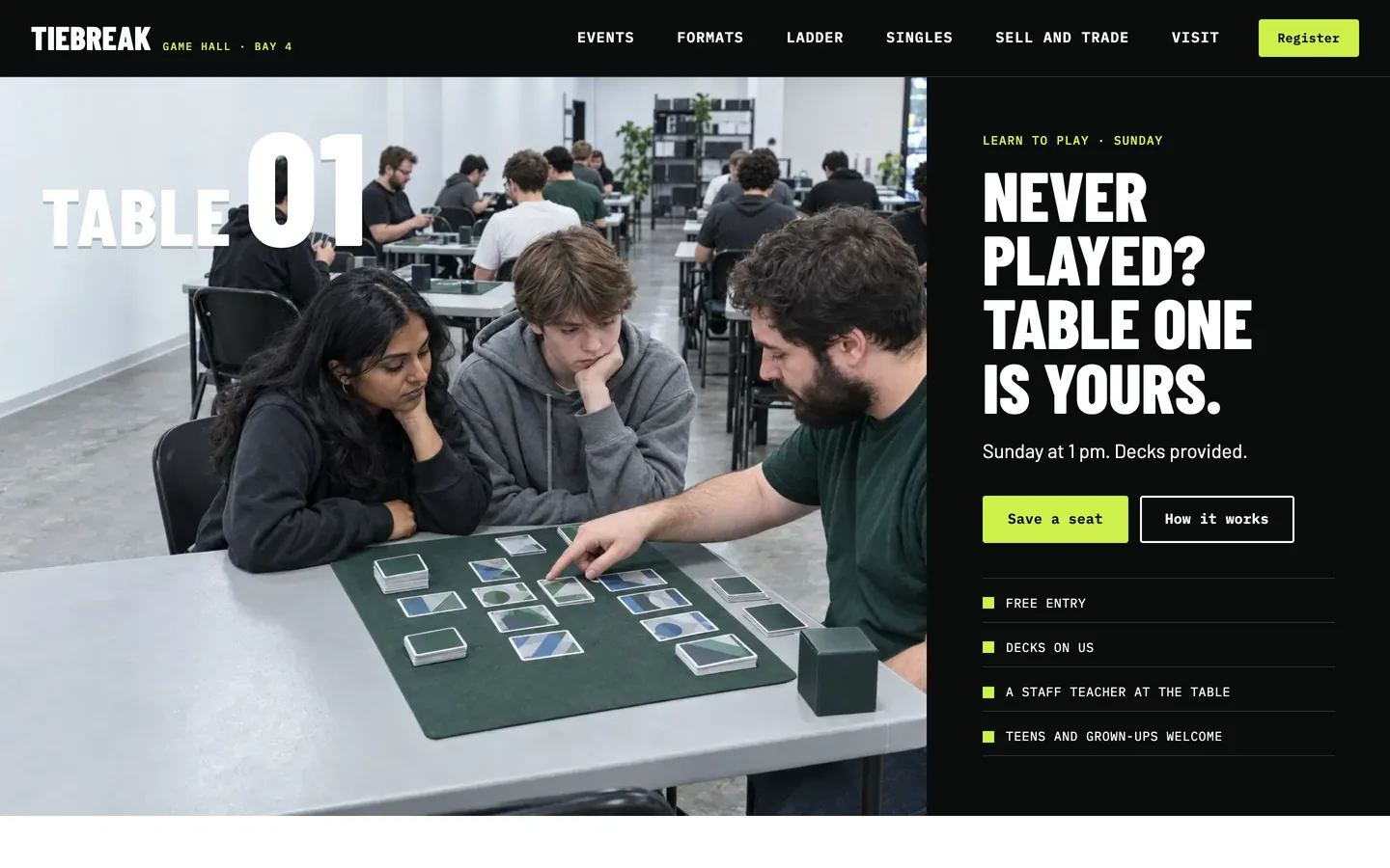 Tiebreak: Home / table one is yours