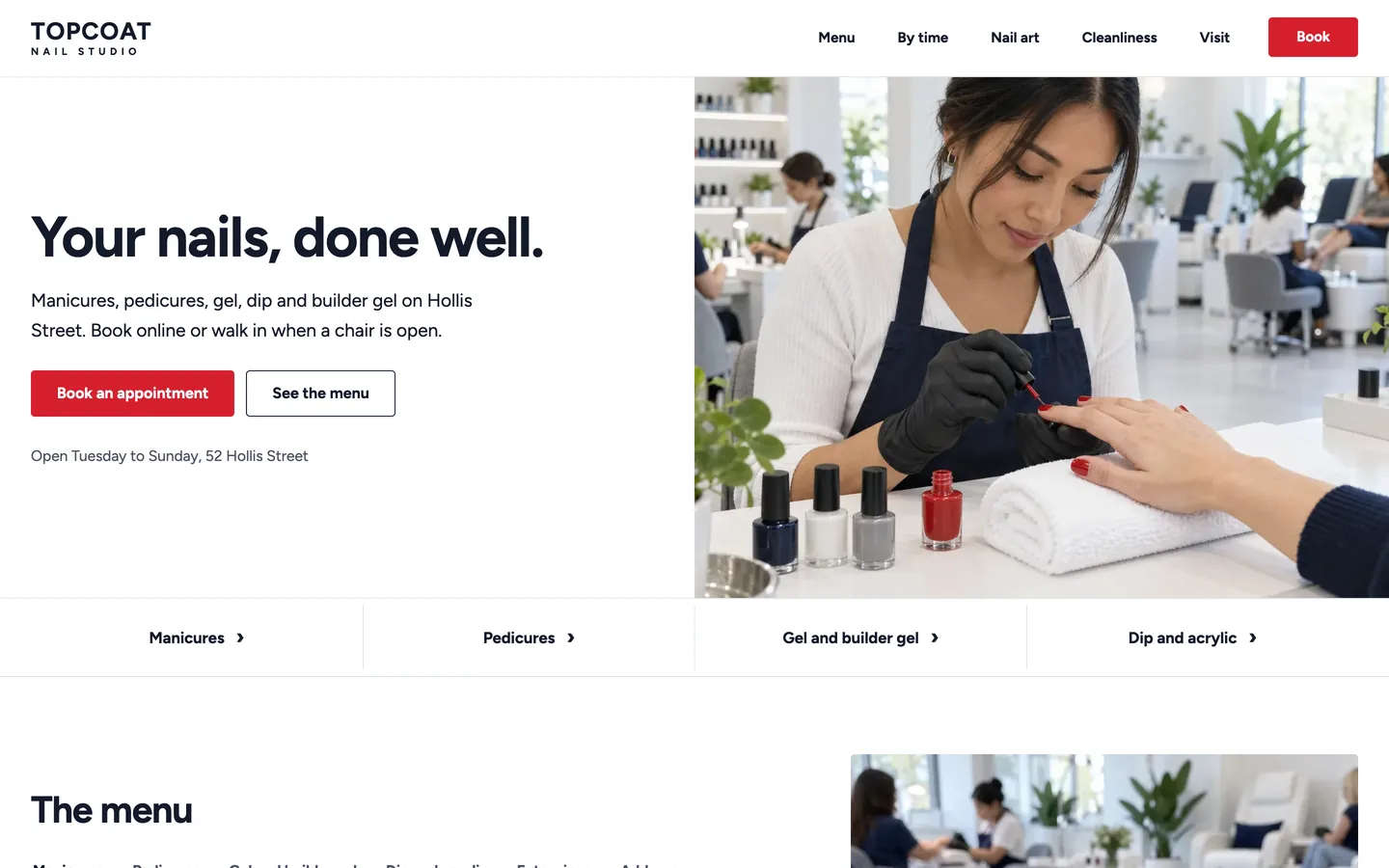 Topcoat website template homepage