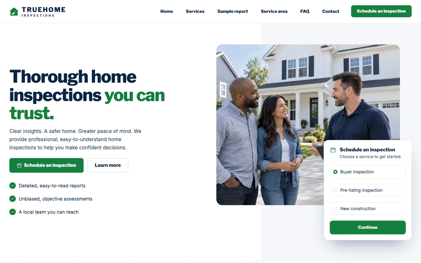 Truehome website template homepage