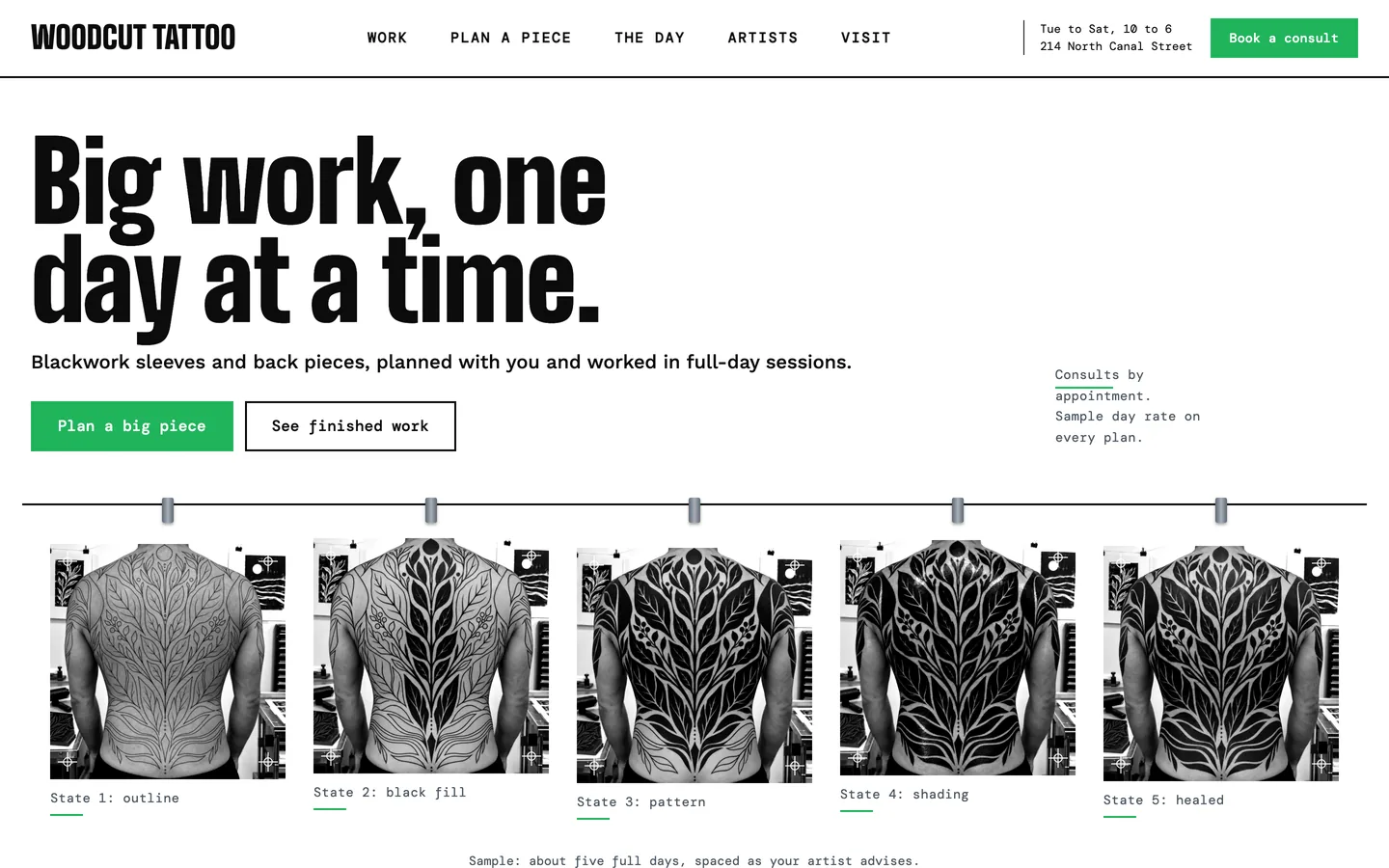 Woodcut website template homepage