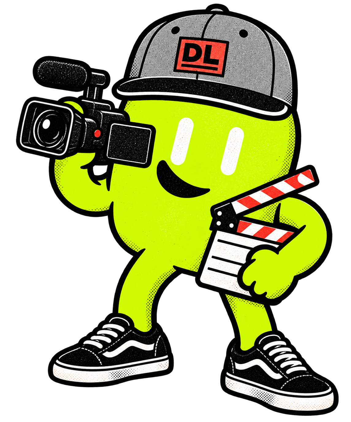 The DevLaunch mascot filming with a video camera