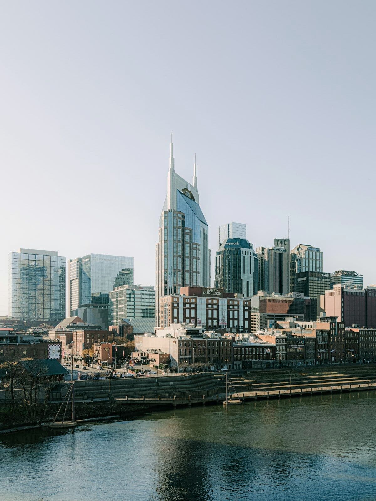 The Nashville skyline across the Cumberland River