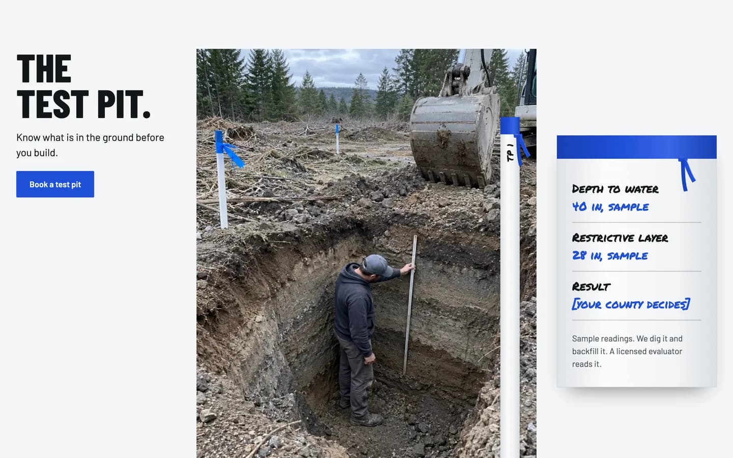 Bluetop: The test pit