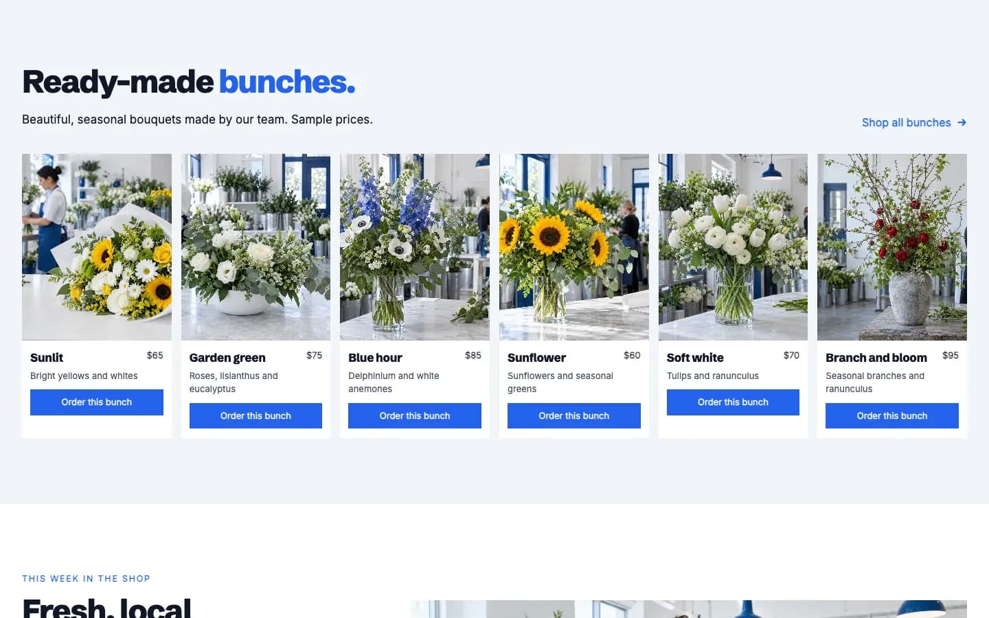 Bucket: Ready-made bunches