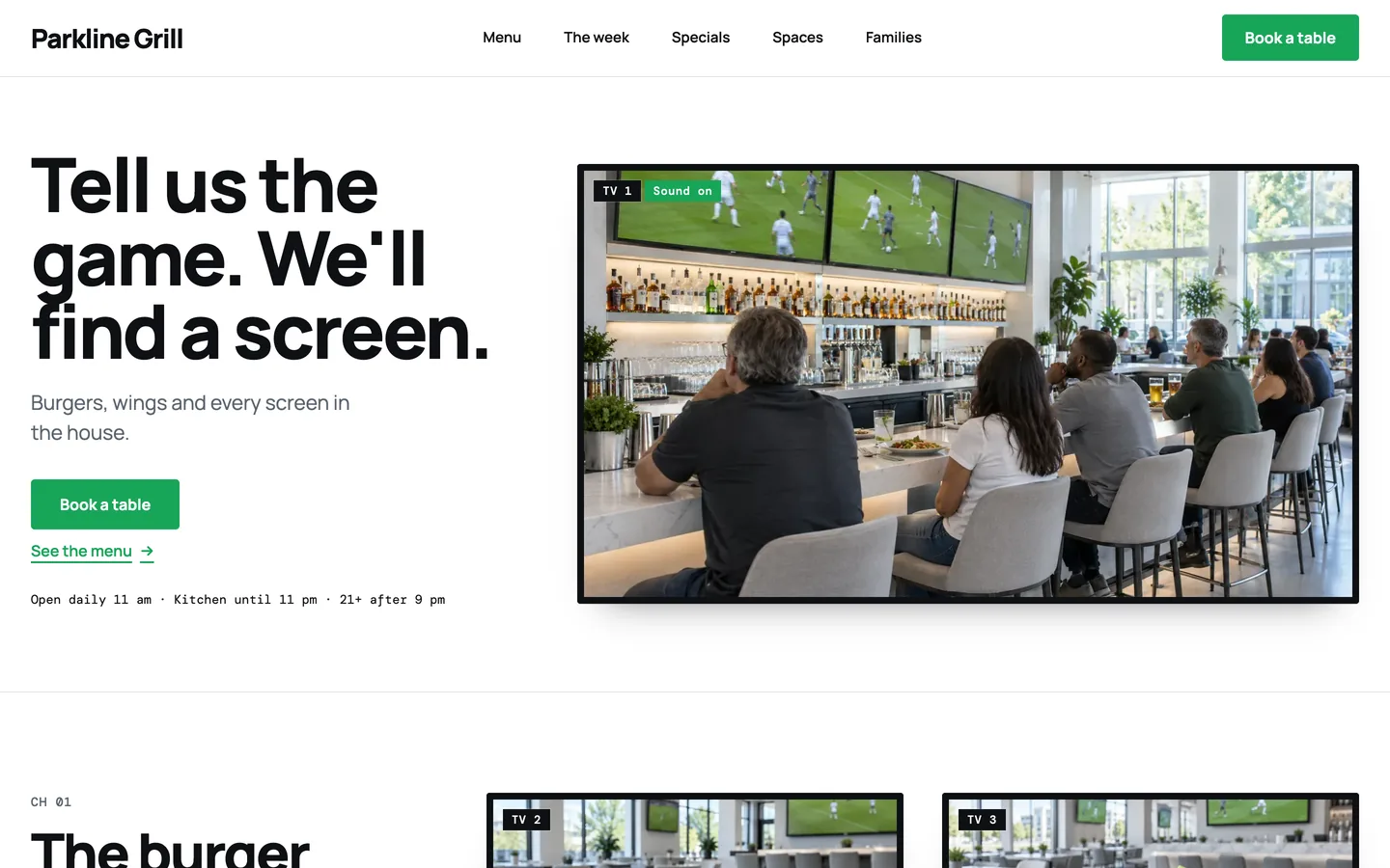 Channel website template homepage