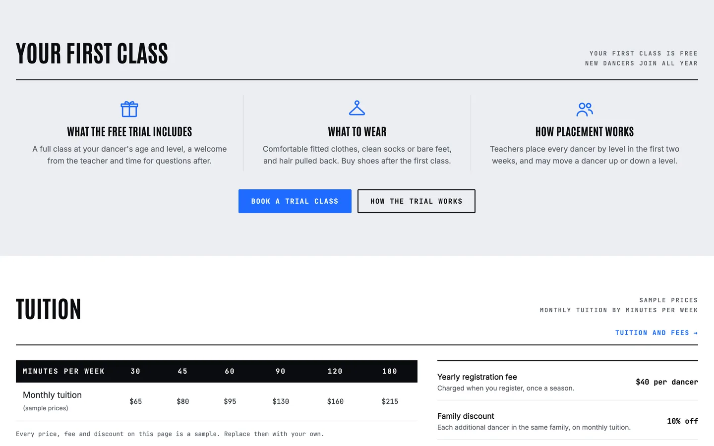 Downstage: Your first class