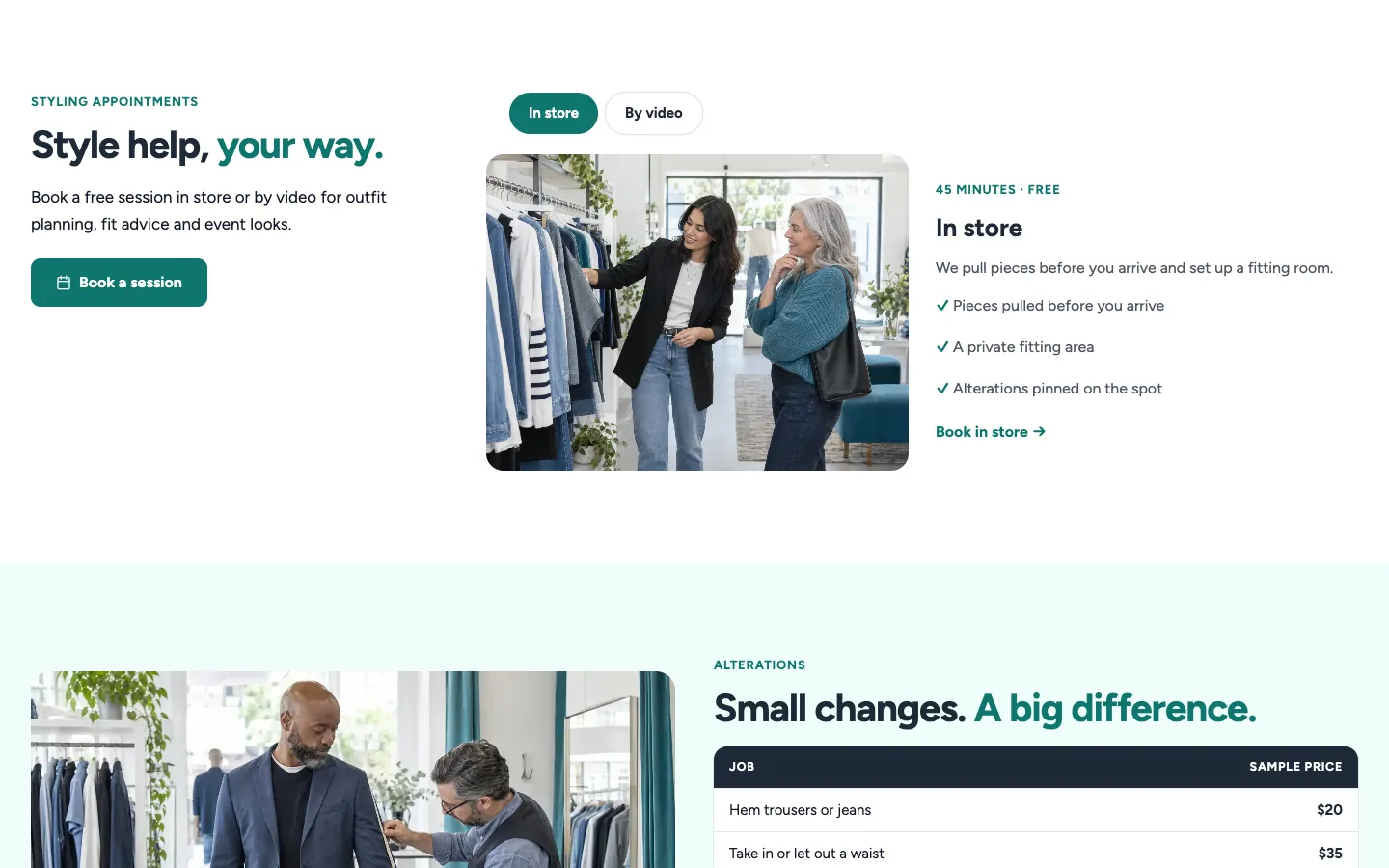 Elm: Styling in store or by video