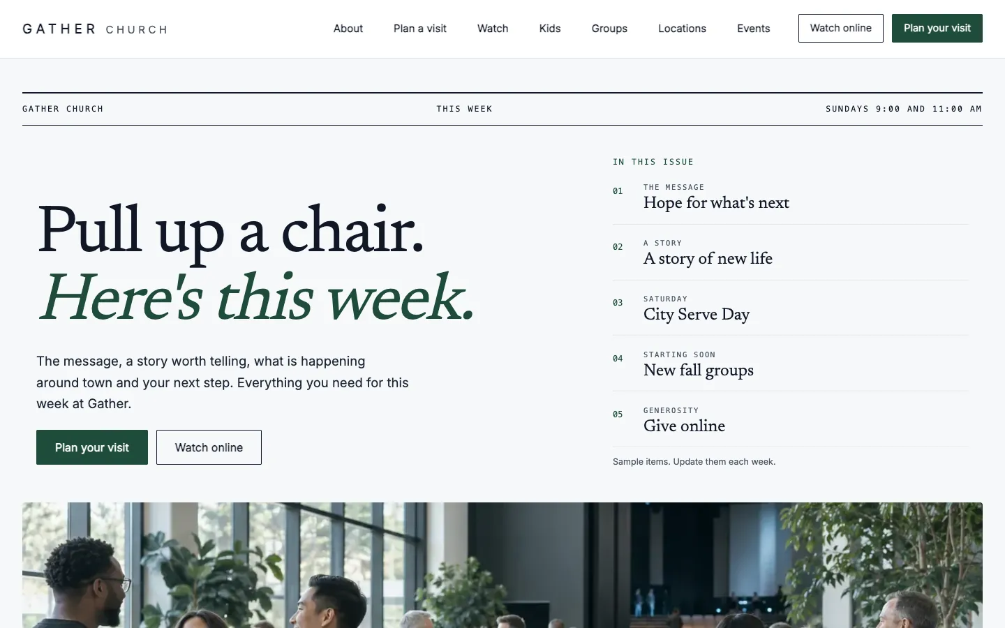 Gather: Home / this week